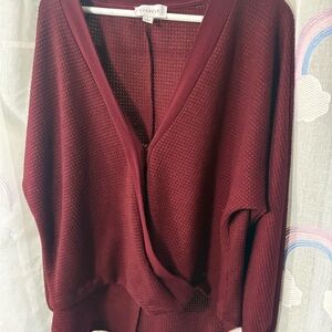 Evereve Women's Burgundy Thermal Top